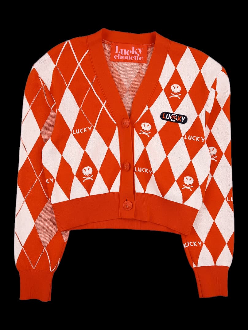 아가일 크롭 가디건