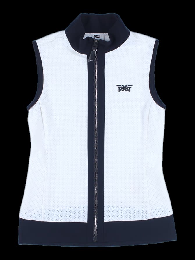 펀칭 민소매 집업