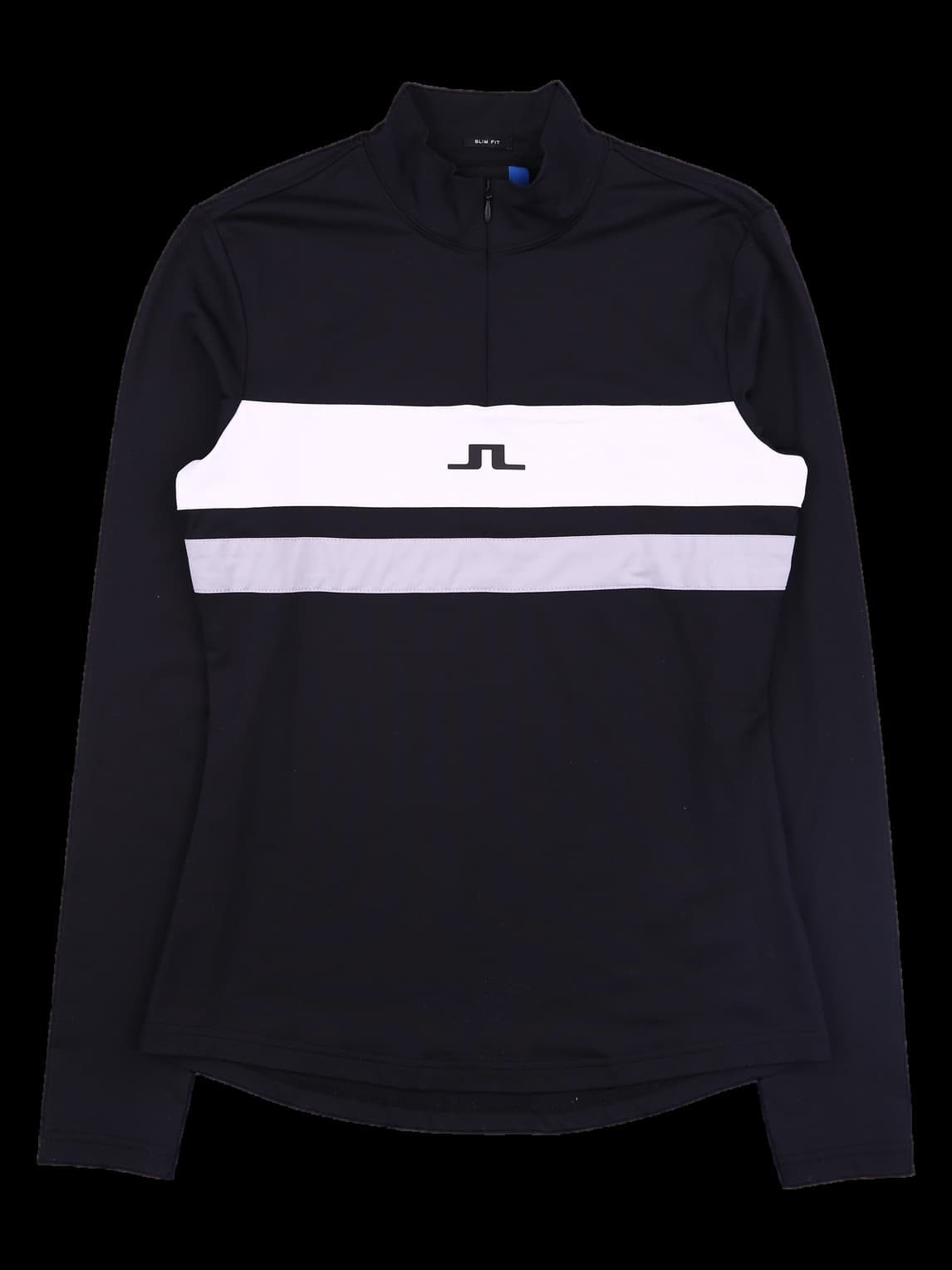 배색 긴팔 하프집업