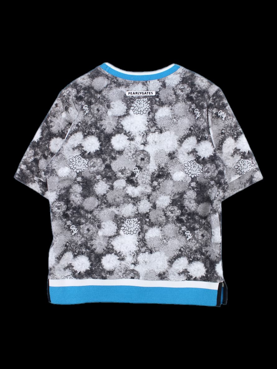 패턴 니트 반팔티