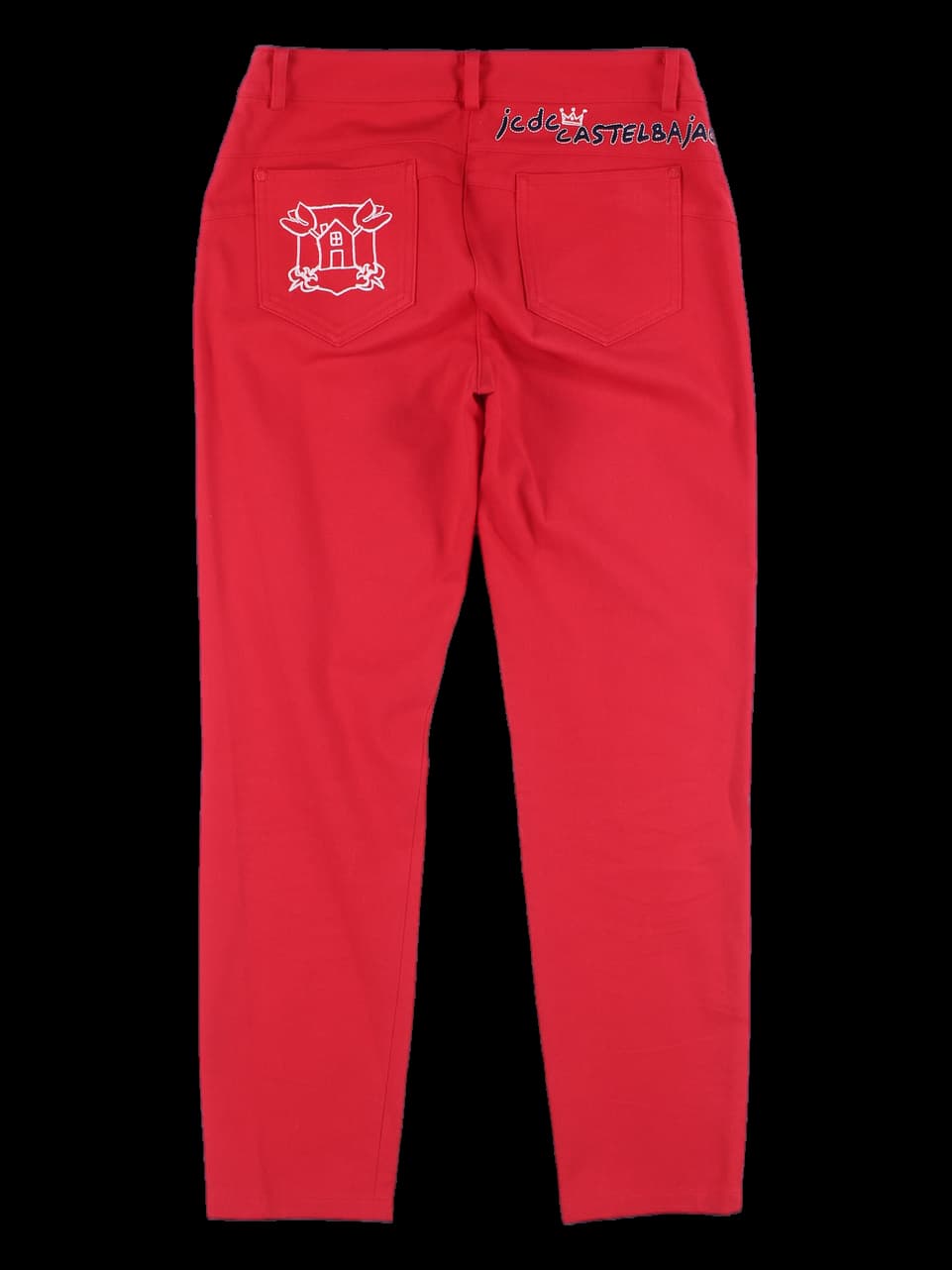 자수 포인트 롱 팬츠