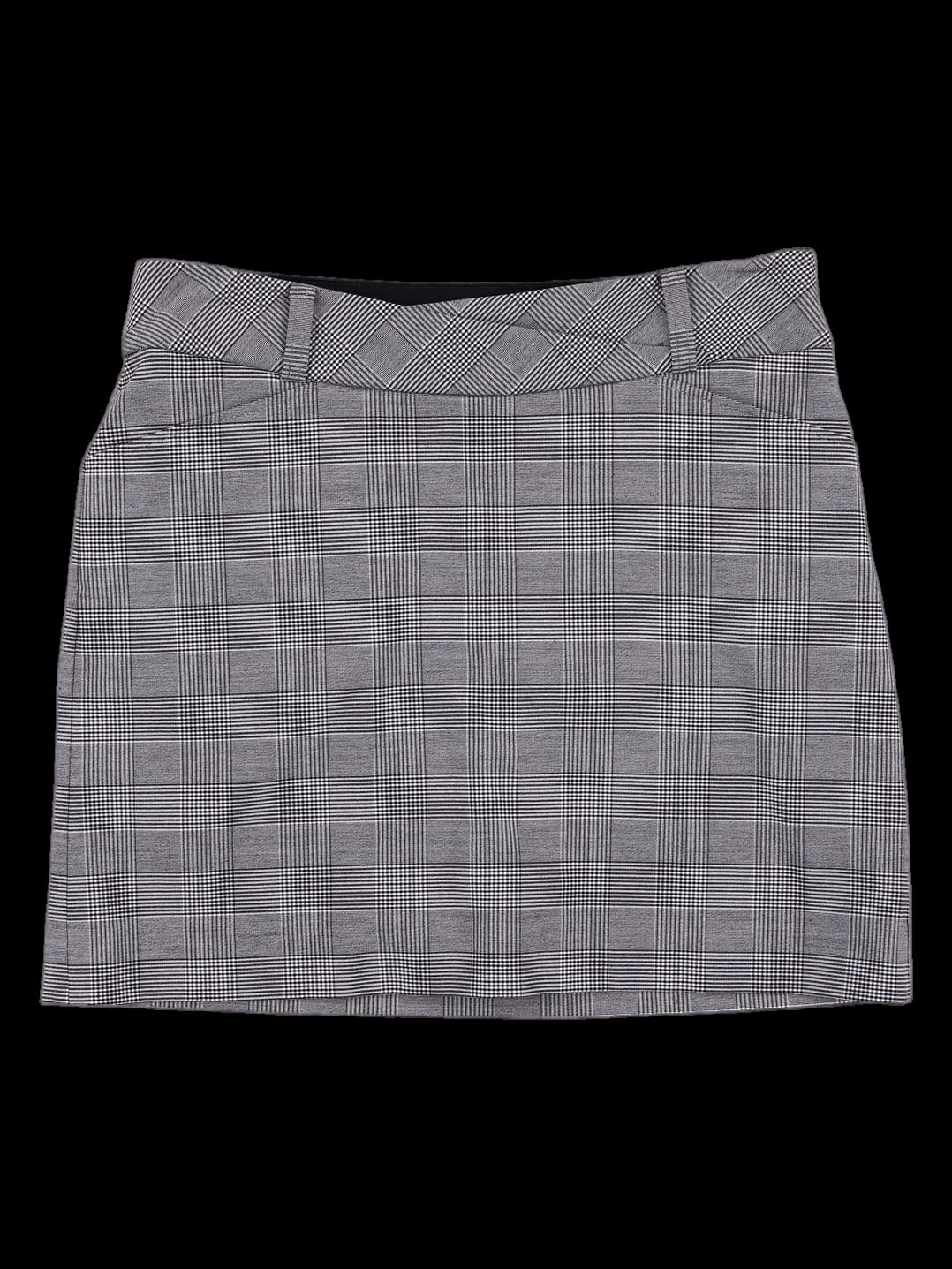 투포켓 체크 스커트