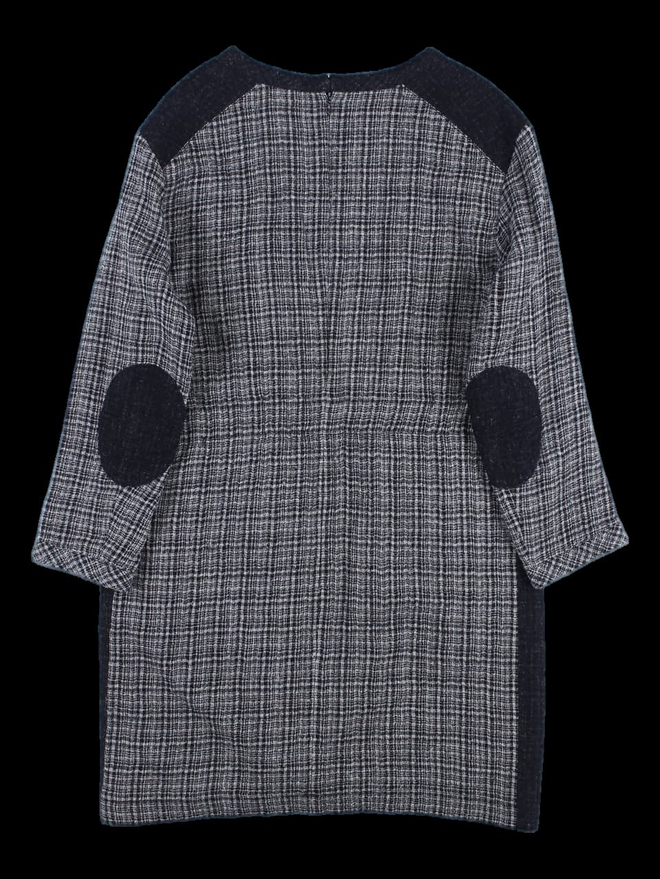 라운드넥 체크 원피스