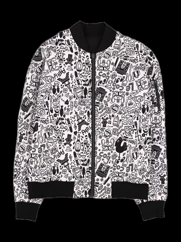 프린트 집업 양면 점퍼