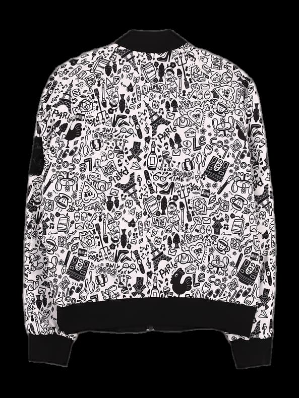 프린트 집업 양면 점퍼