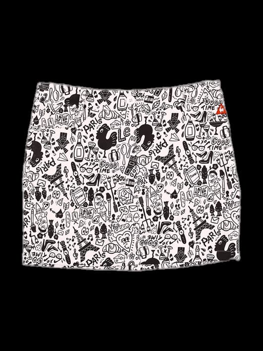 프린트 미니 스커트