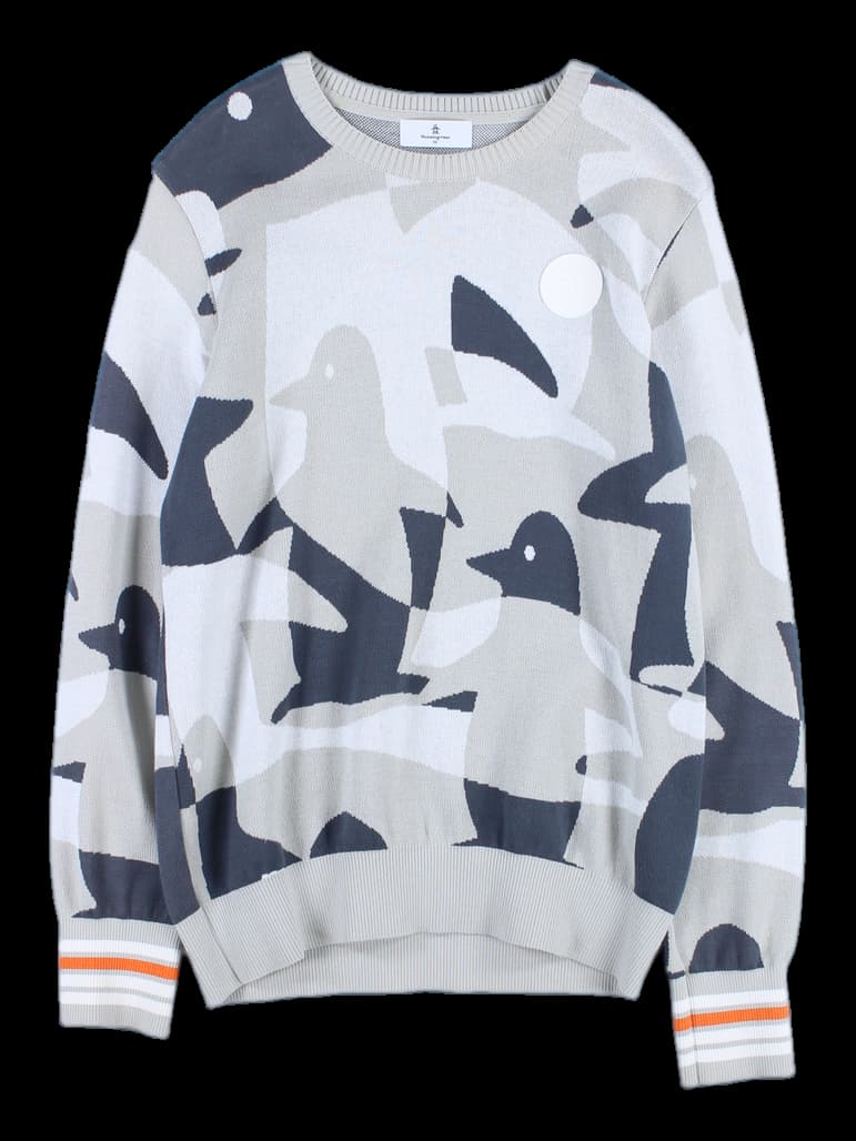 펭귄 무늬 긴소매 니트