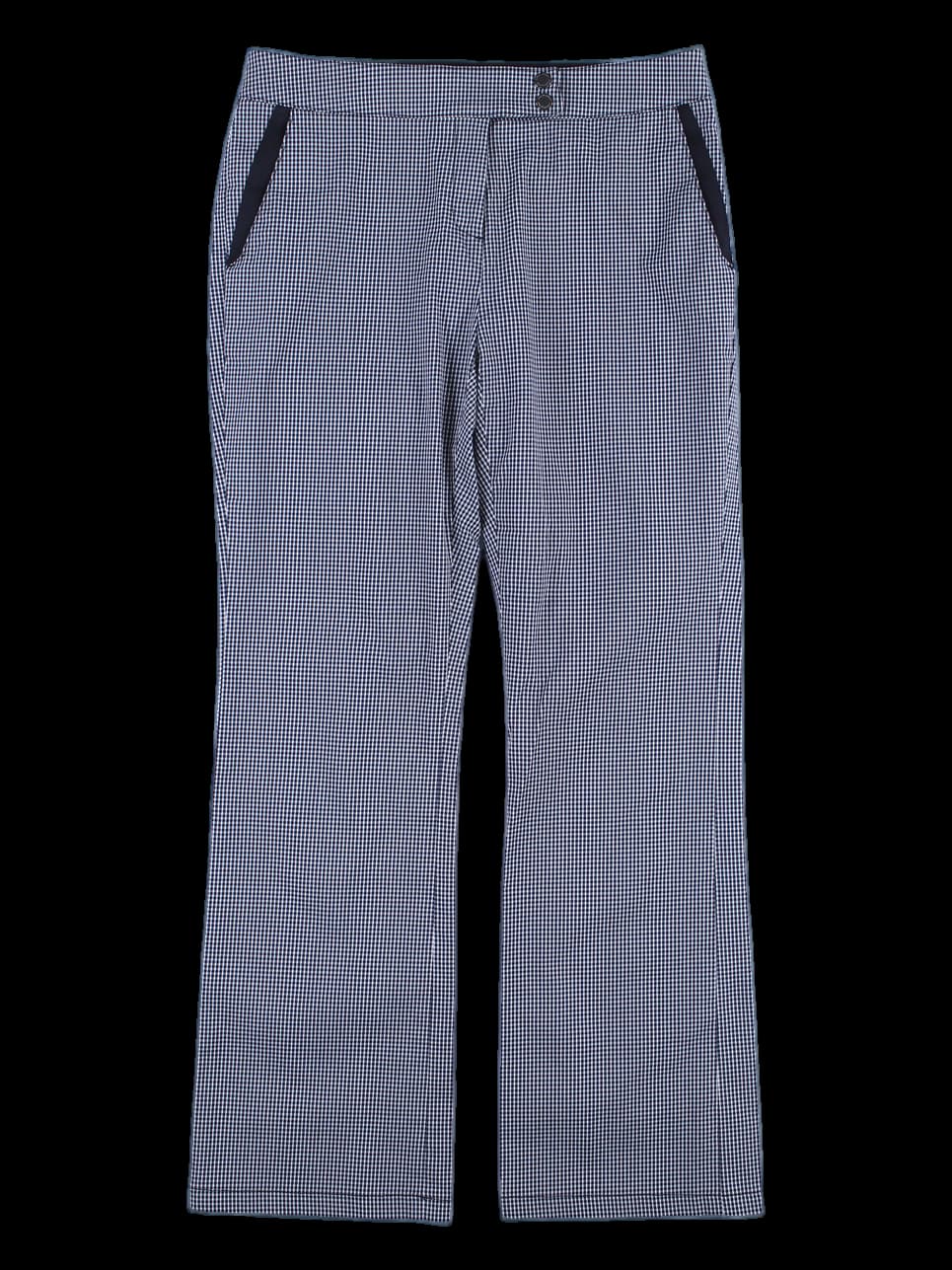 포켓 포인트 잔 체크 밴딩 팬츠