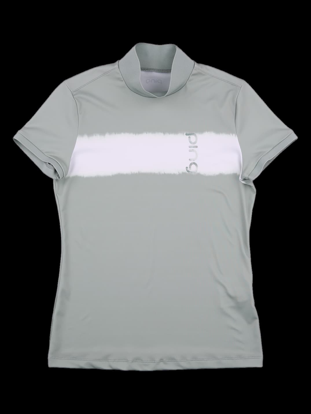 반 하이넥 배색 포인트 티셔츠