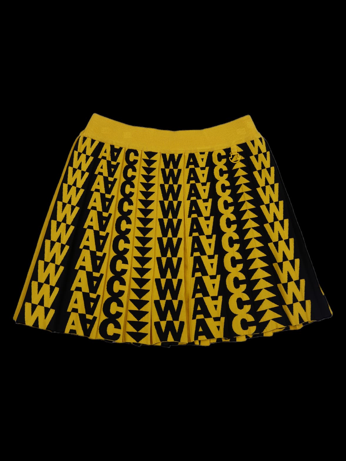 배색 A라인 니트 스커트