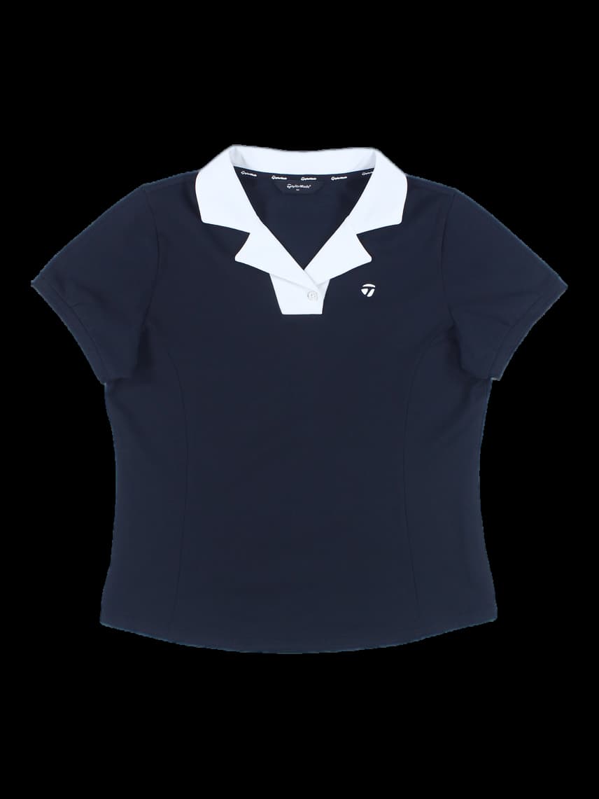 슬림 반팔 카라 티셔츠