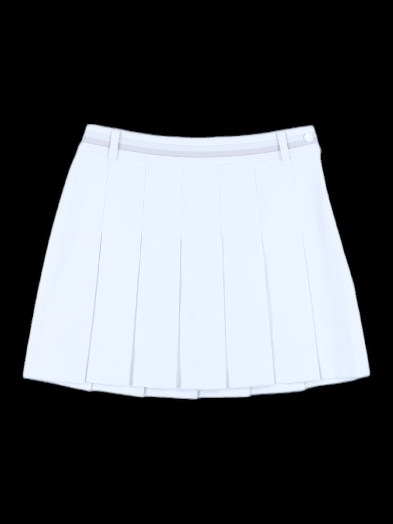 허리 배색 포인트주름 스커트