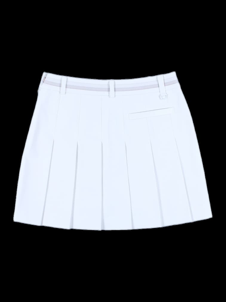 허리 배색 포인트주름 스커트