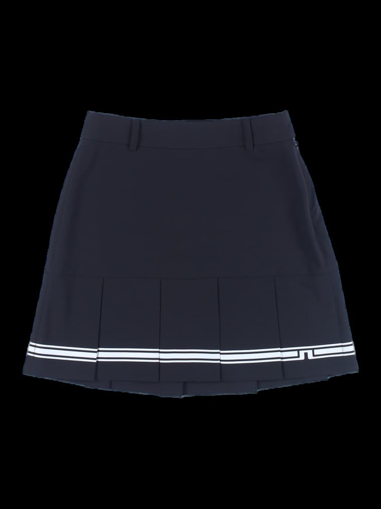 로고 플리츠 스커트