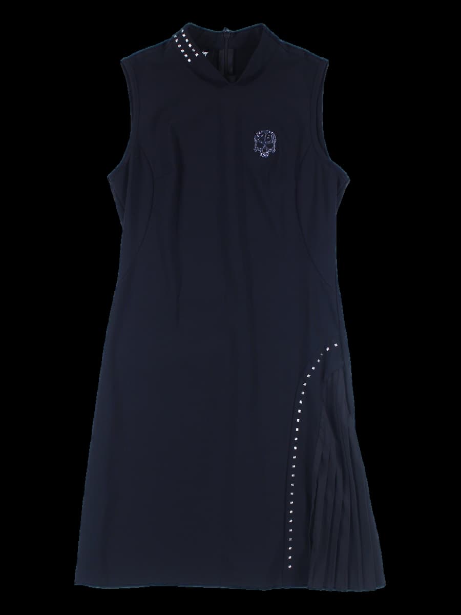 민소매 사이드 주름 원피스