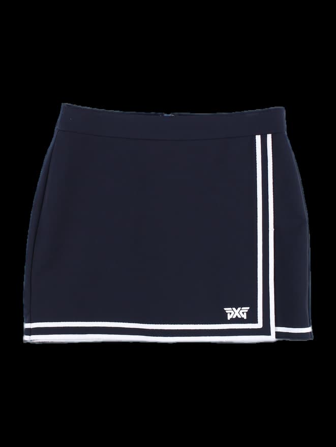 라인 포인트 허리 밴딩 스커트