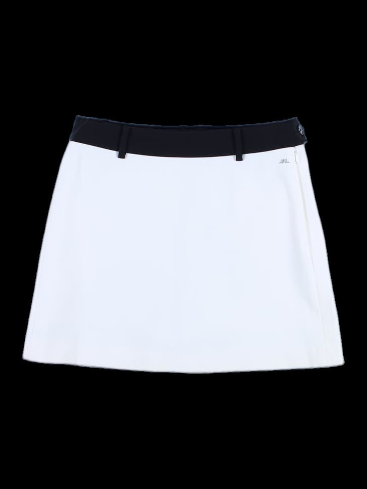 허리 배색 뒷트임 스커트