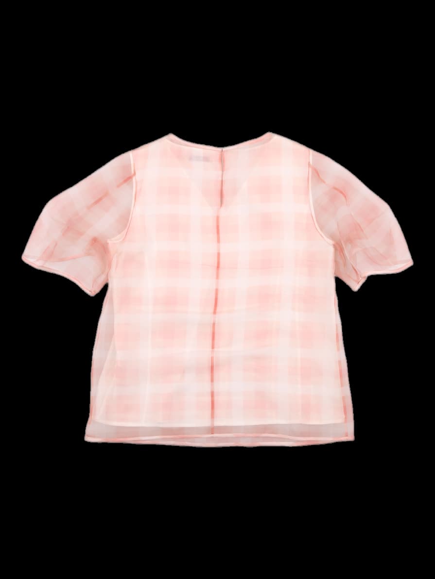 시스루 라운드 반팔 티셔츠