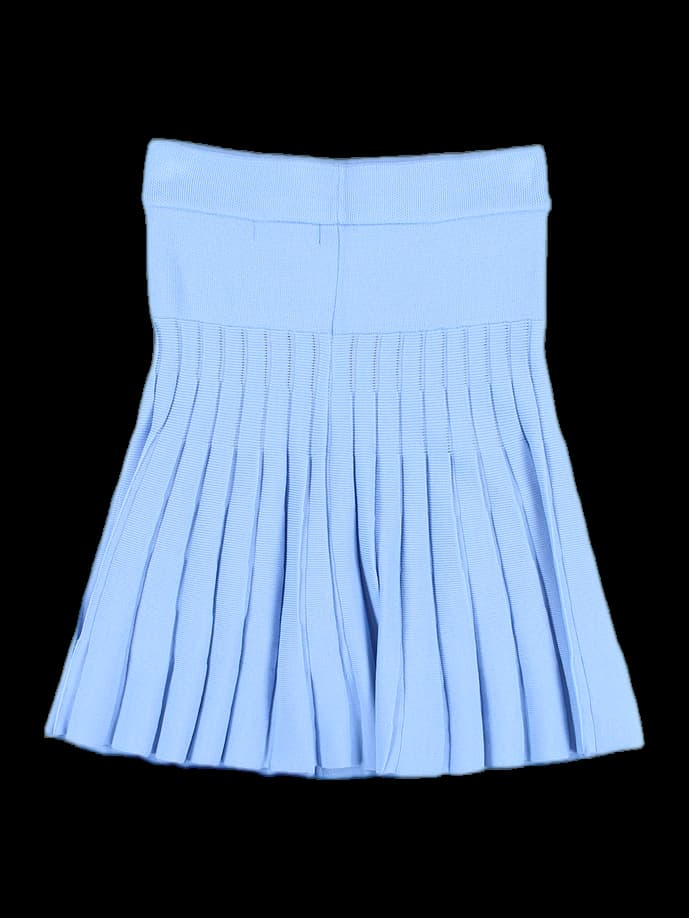 로고 포인트 니트 스커트