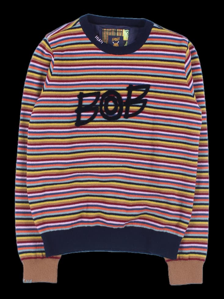 줄무니 긴팔 방풍 스웨터