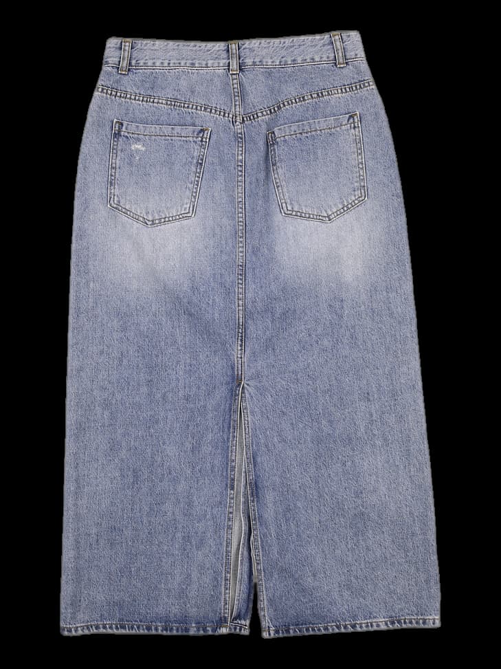 단추 포인트 롱 스커트