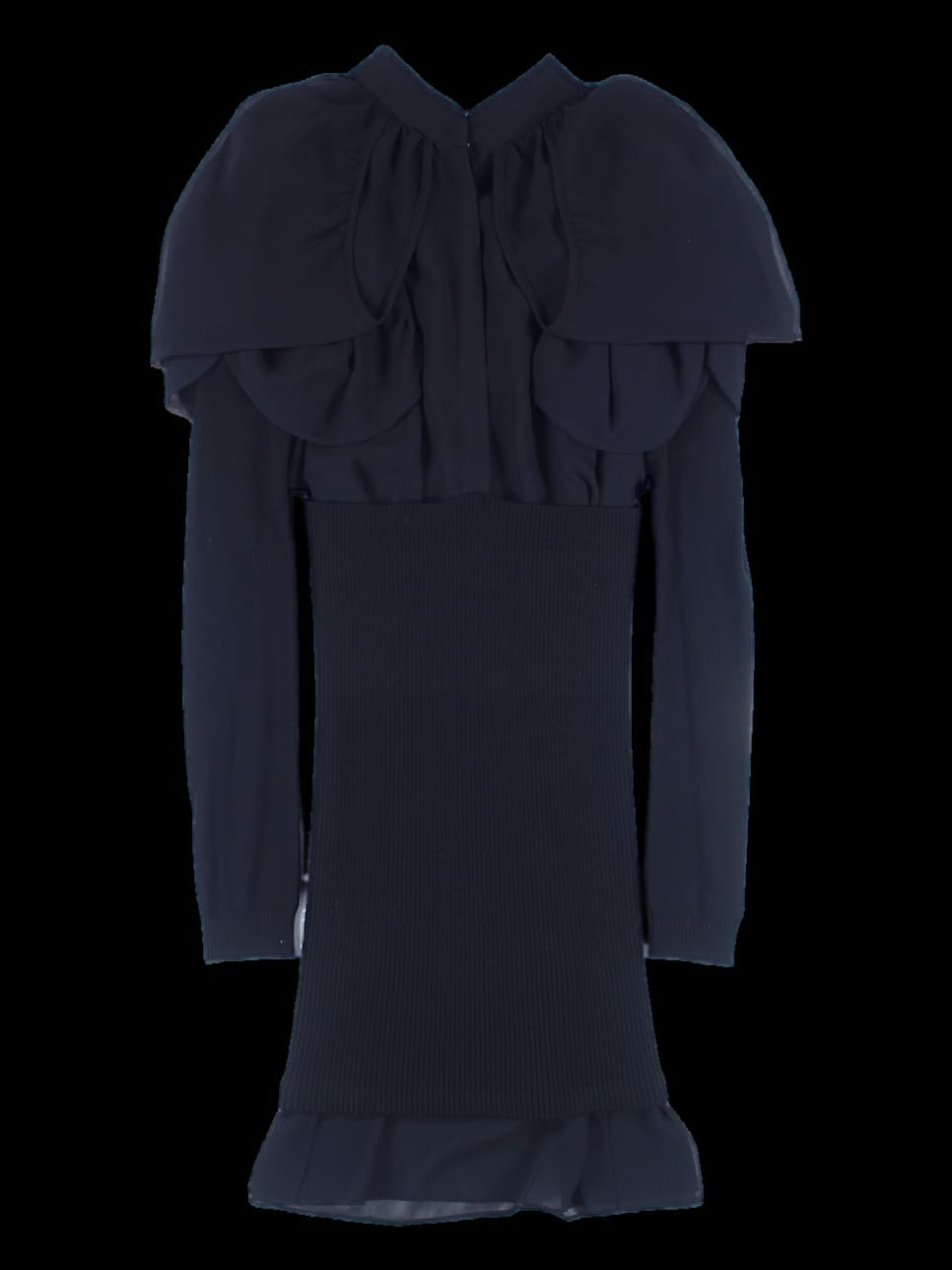 니트 레이어드 쉬폰 원피스