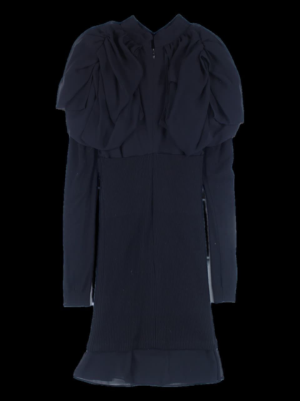 니트 레이어드 쉬폰 원피스