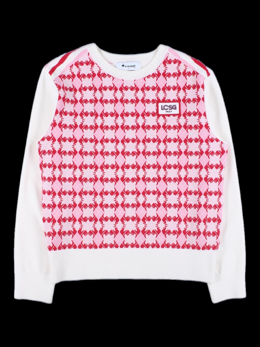 아가일 자카드 스웨터