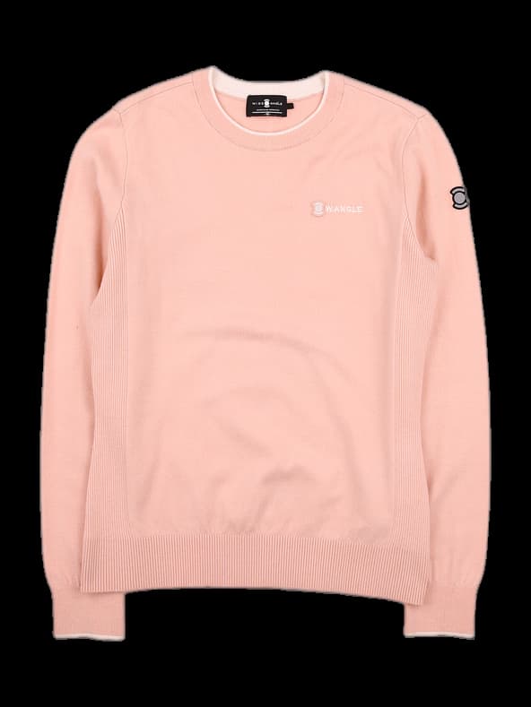 배색 긴팔 니트