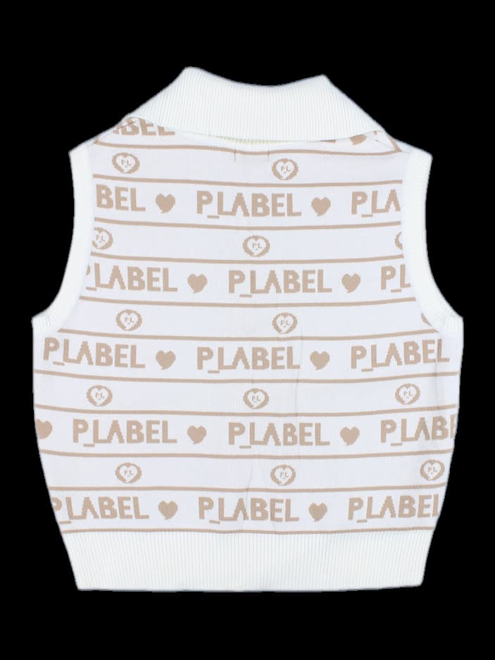 니트 반집업 조끼