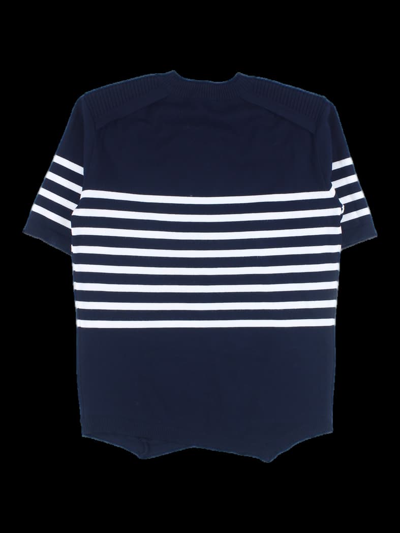 스트라이프 반팔 니트
