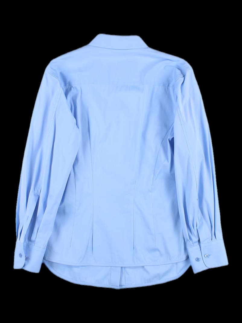 카라 절개 슬림 셔츠