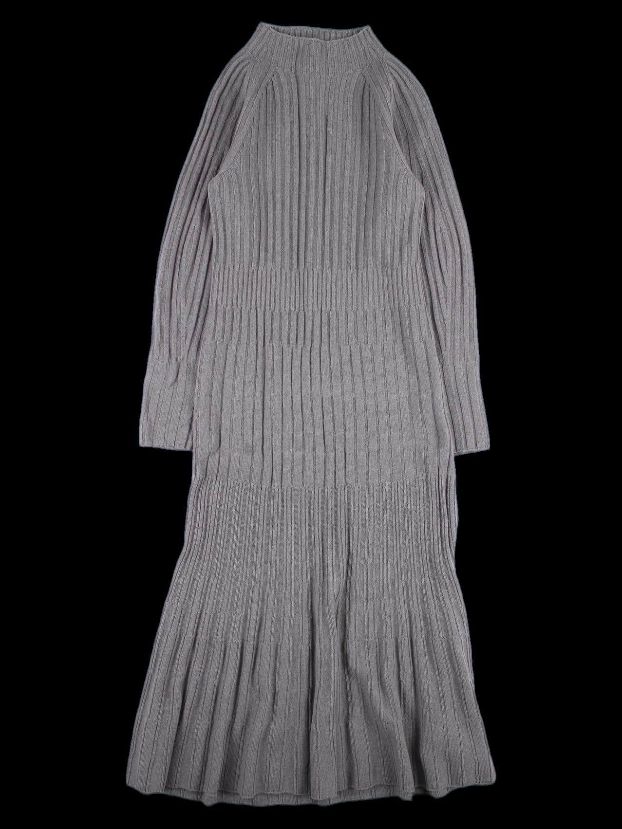 플레어 니트 롱 원피스