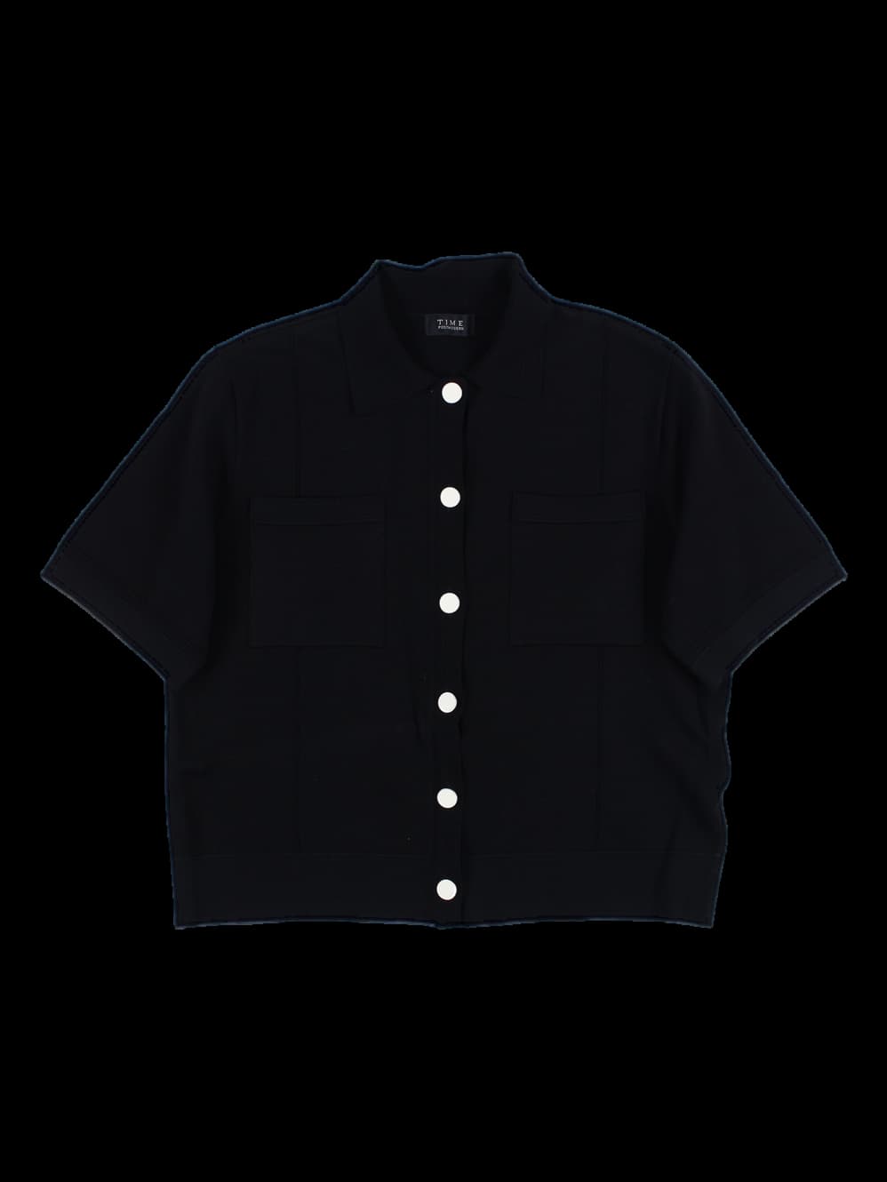 포켓 카라 반팔 니트