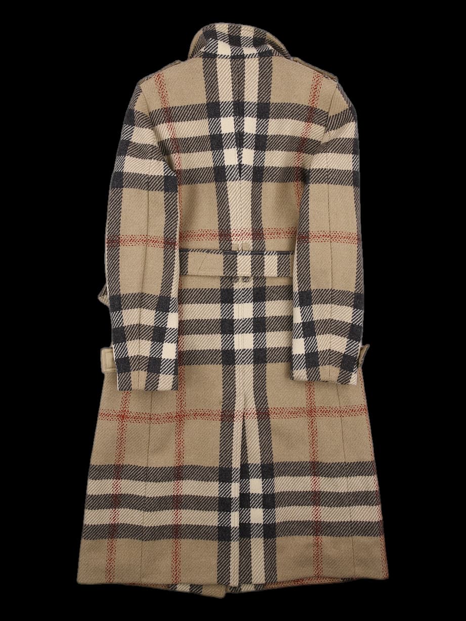 체크 롱 코트