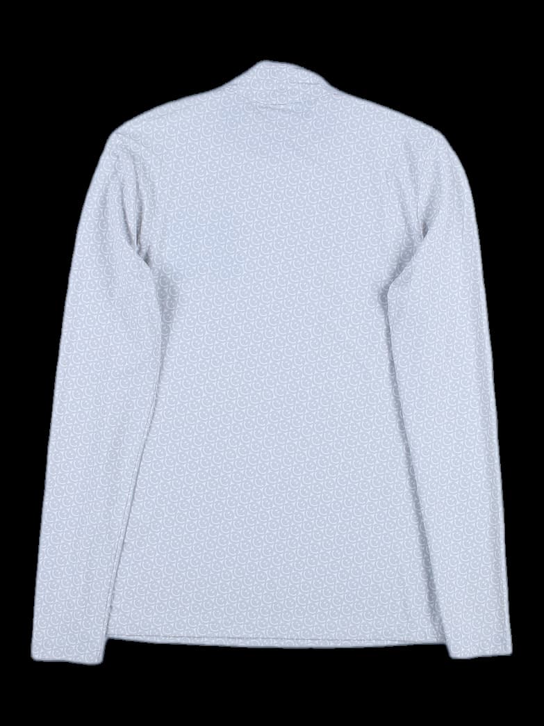 패턴 하프넥 긴팔 티셔츠