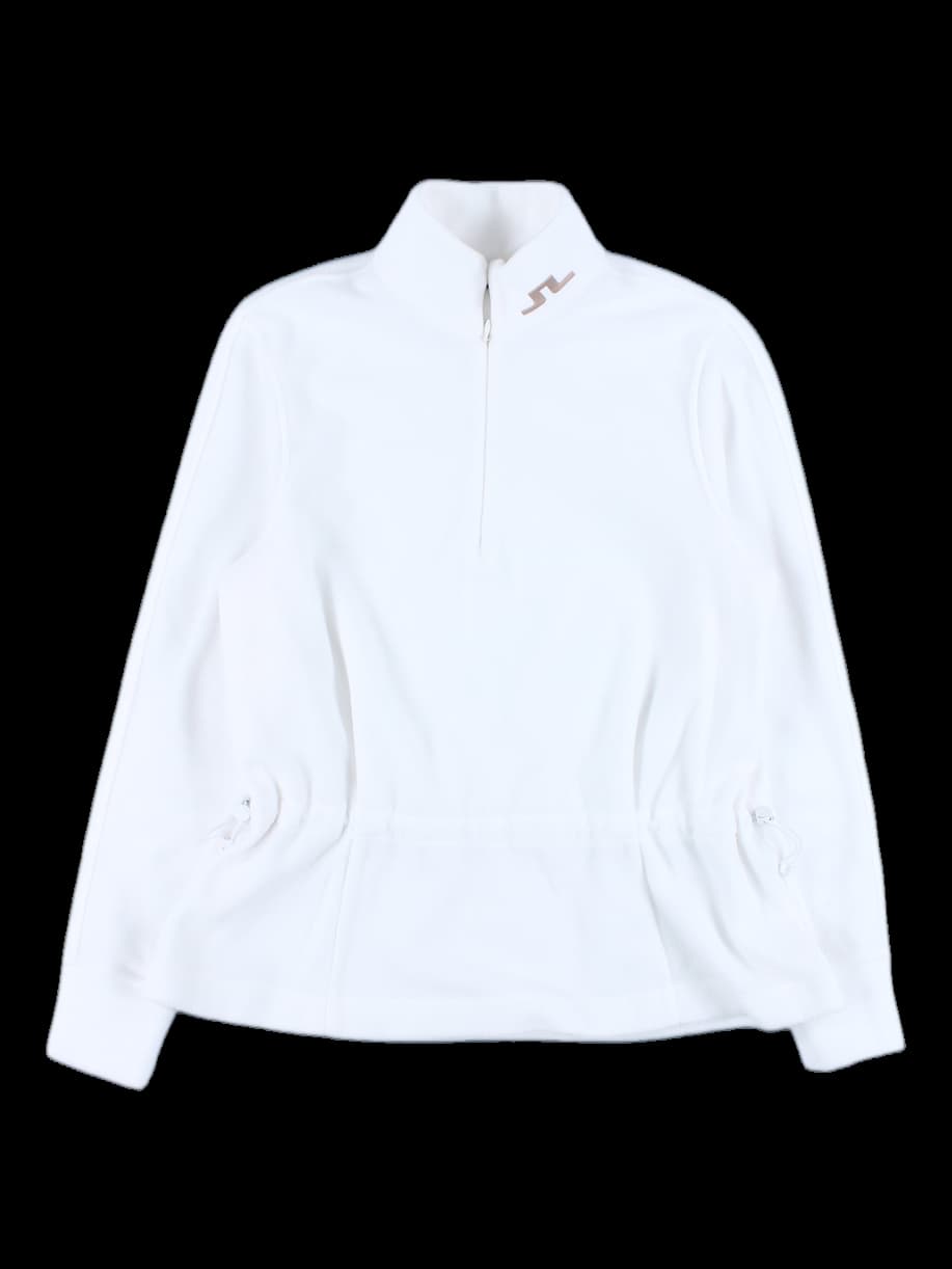 허리 스트링 반집업 후리스 티셔츠