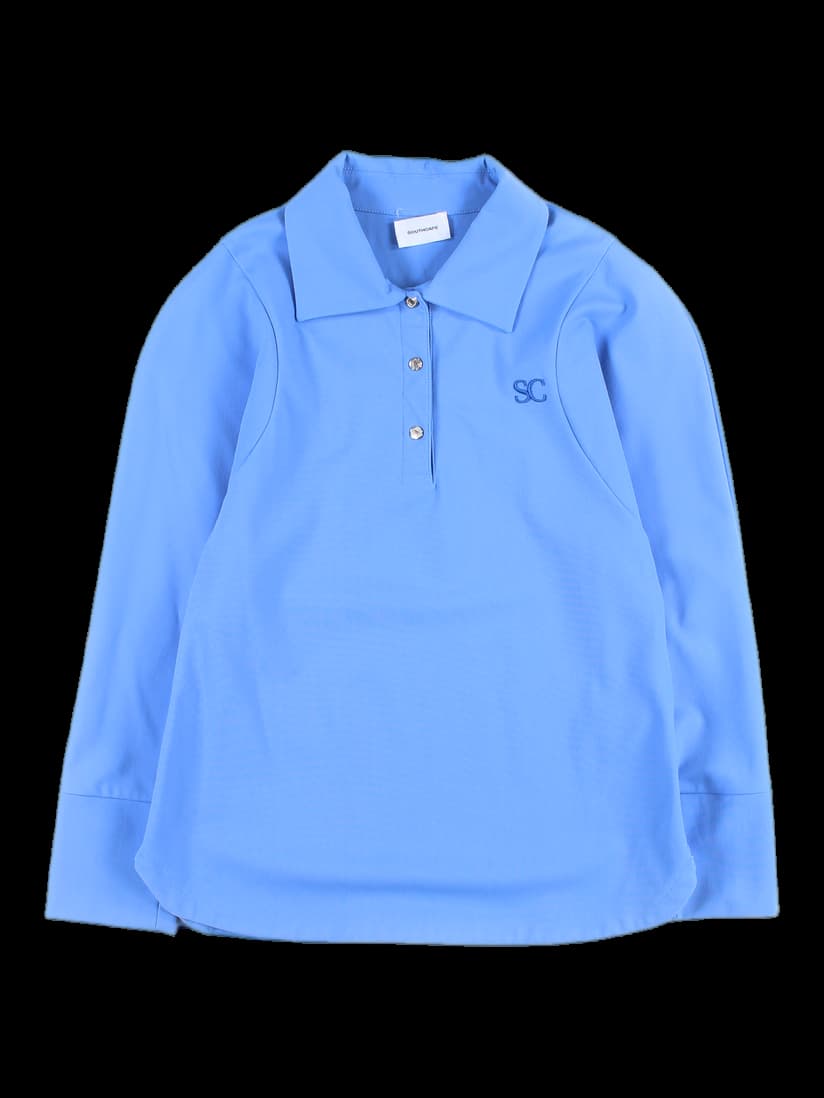 피케 긴팔 카라 티셔츠