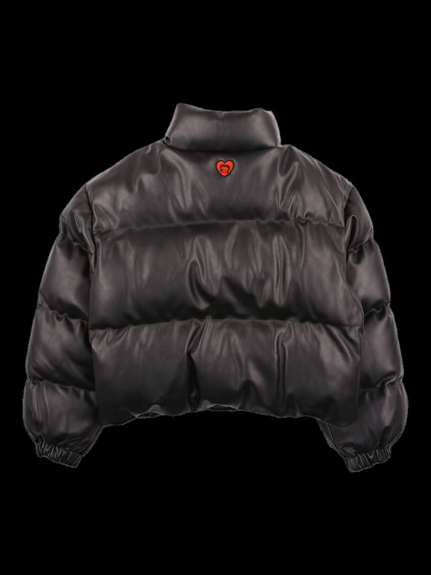 페이크 레더 패딩 점퍼