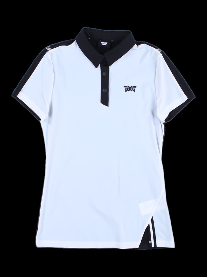 앞뒤 배색 반팔 카라 티셔츠