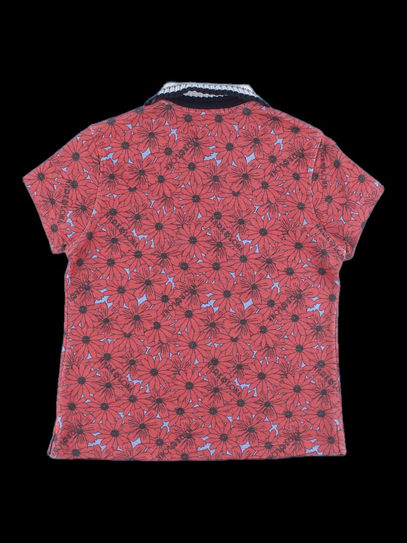 플라워 프린트 반팔 카라티