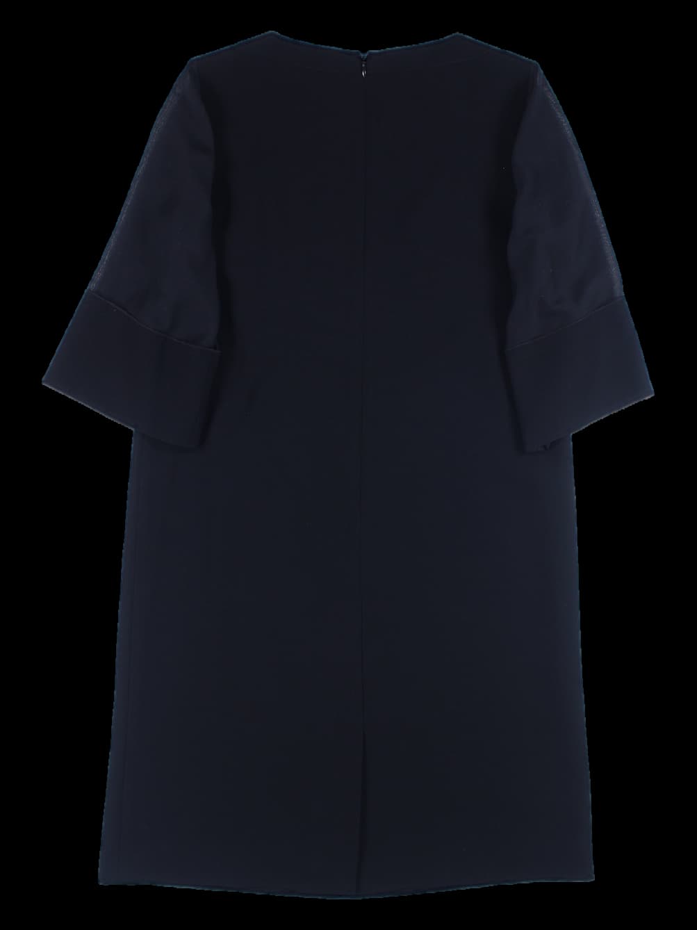 소매 포인트 베이직 롱 원피스