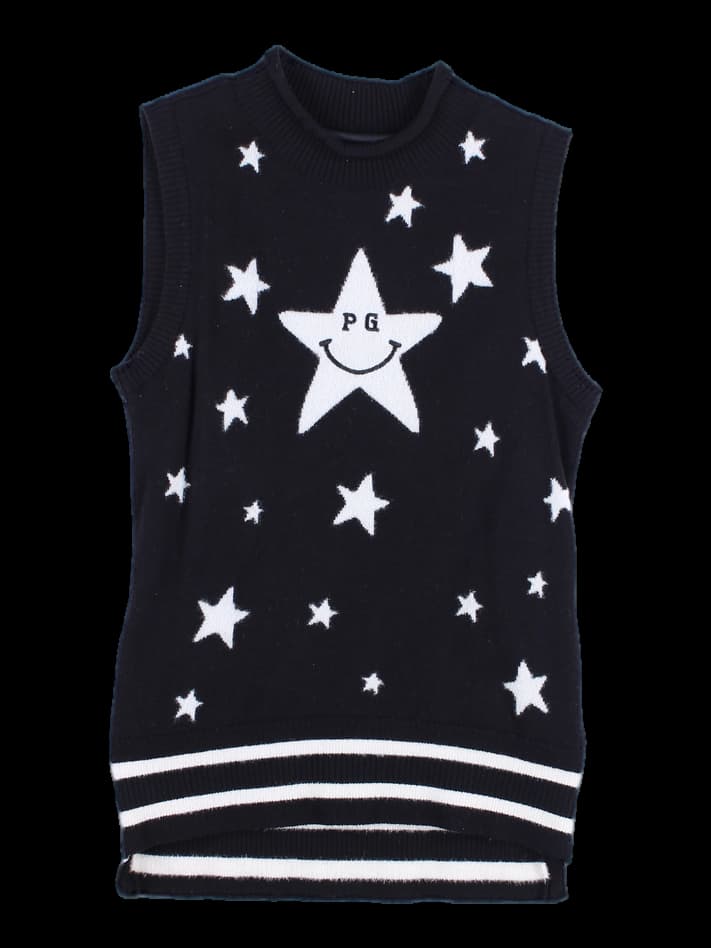 로고 포인트 니트 베스트