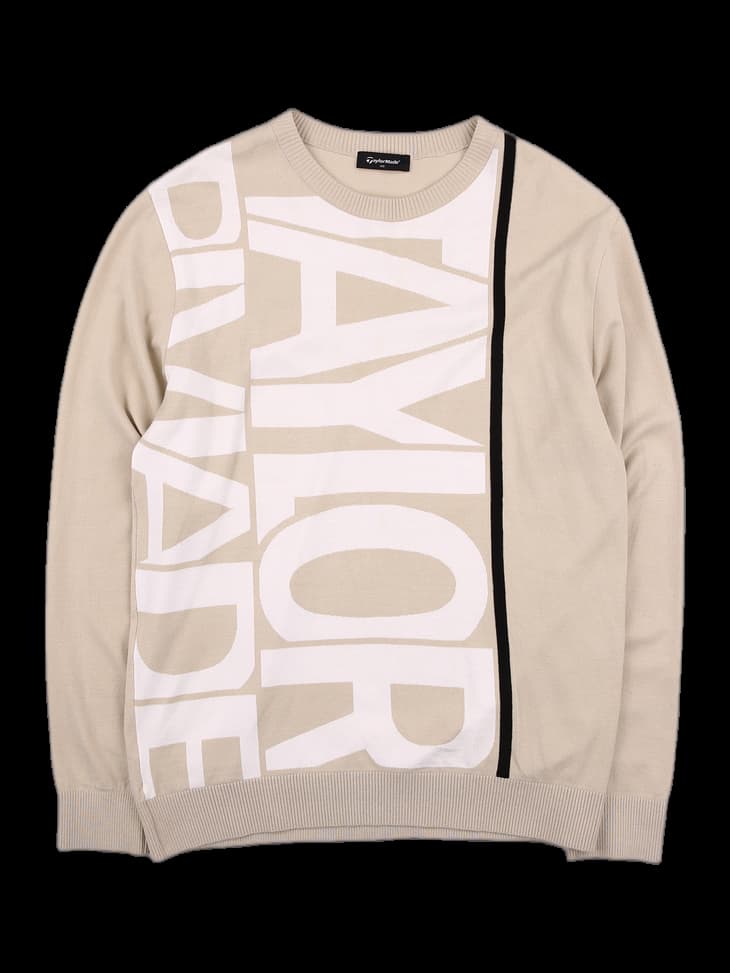 배색 긴팔 니트