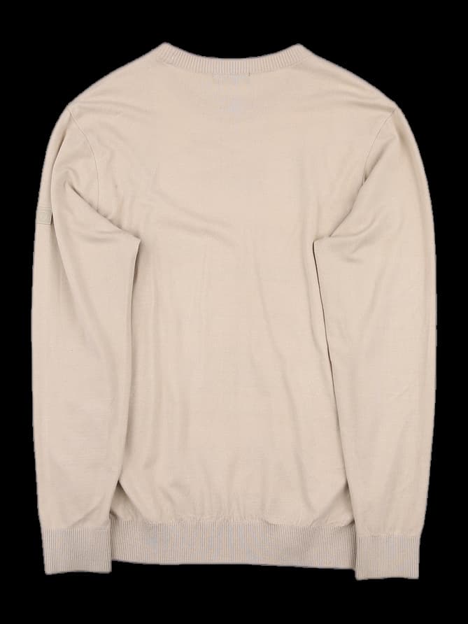 배색 긴팔 니트