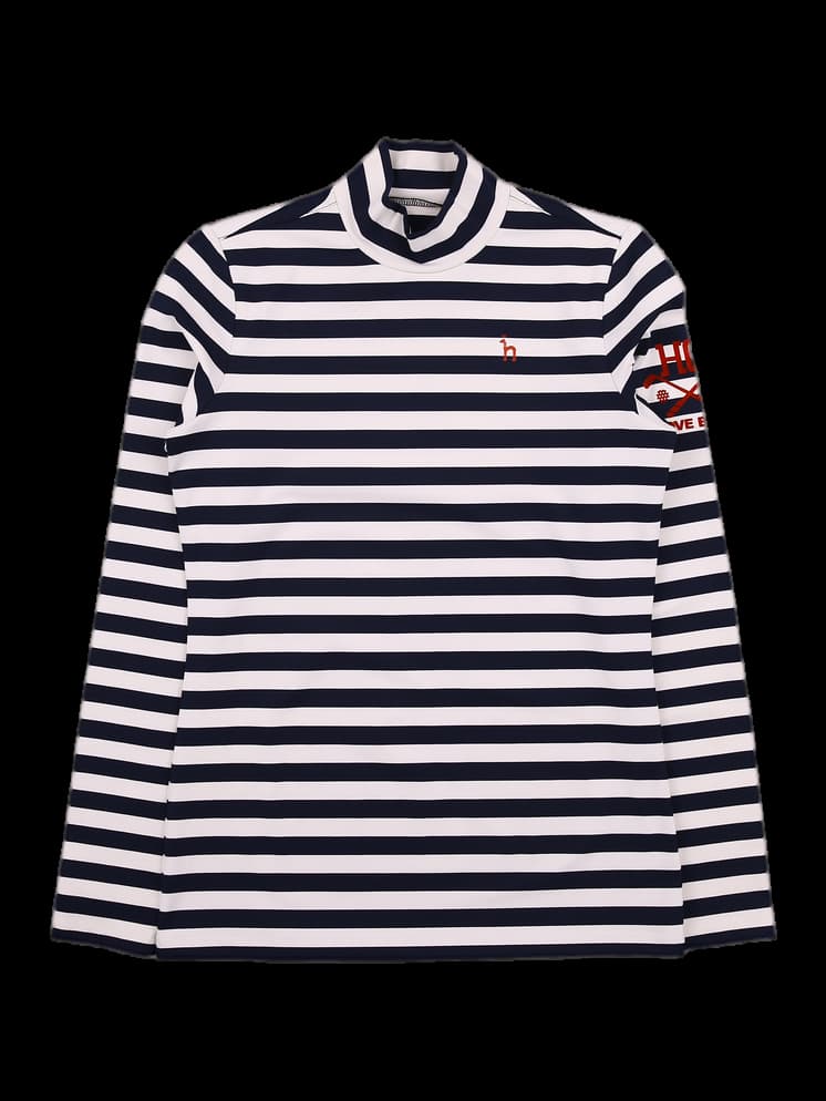 하이넥 스트라이프 티셔츠