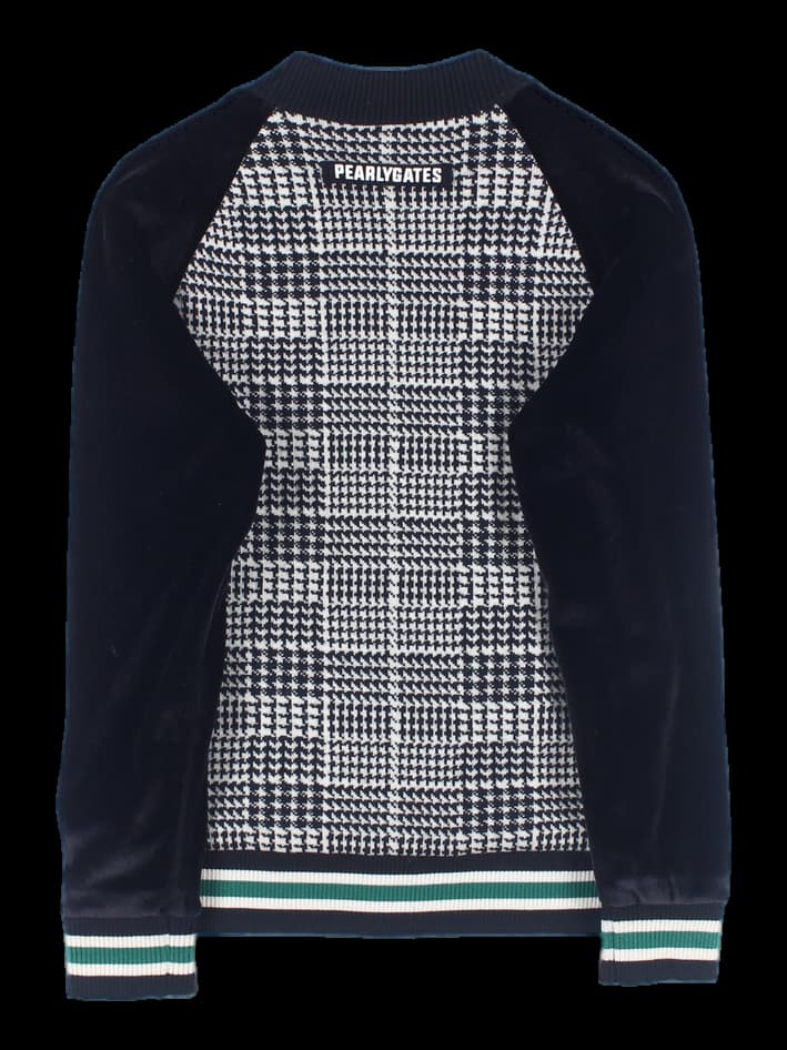 소매 벨벳 니트 바람막이 점퍼