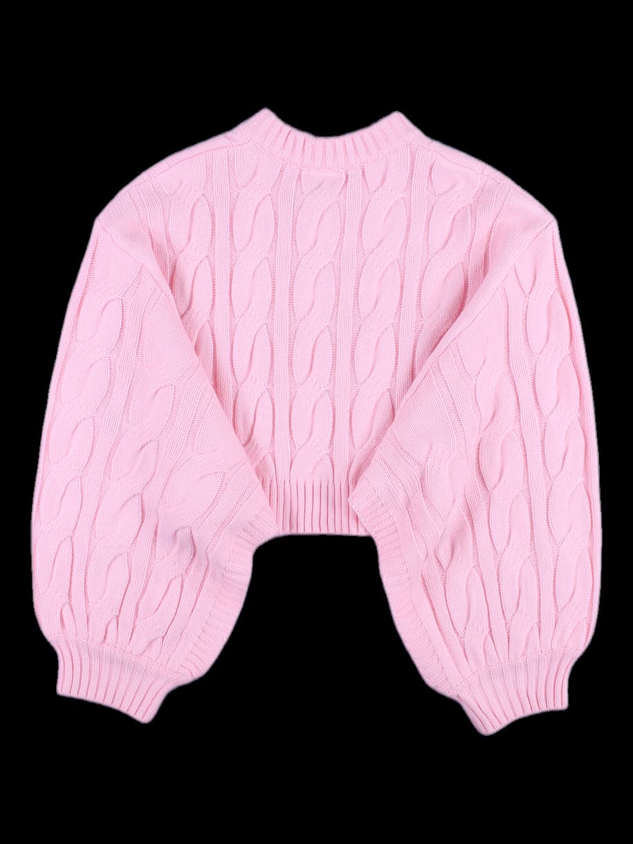 케이블 크롭 집업 가디건