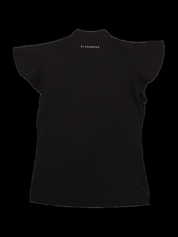 소매 포인트 반팔 반집업 티