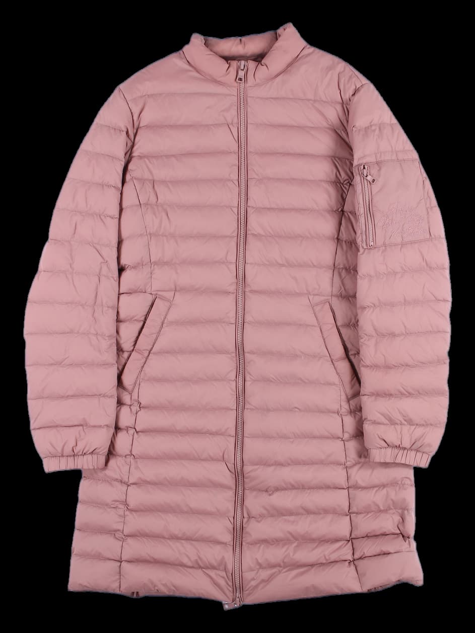 실크 슬림핏 롱기장 다운 패딩